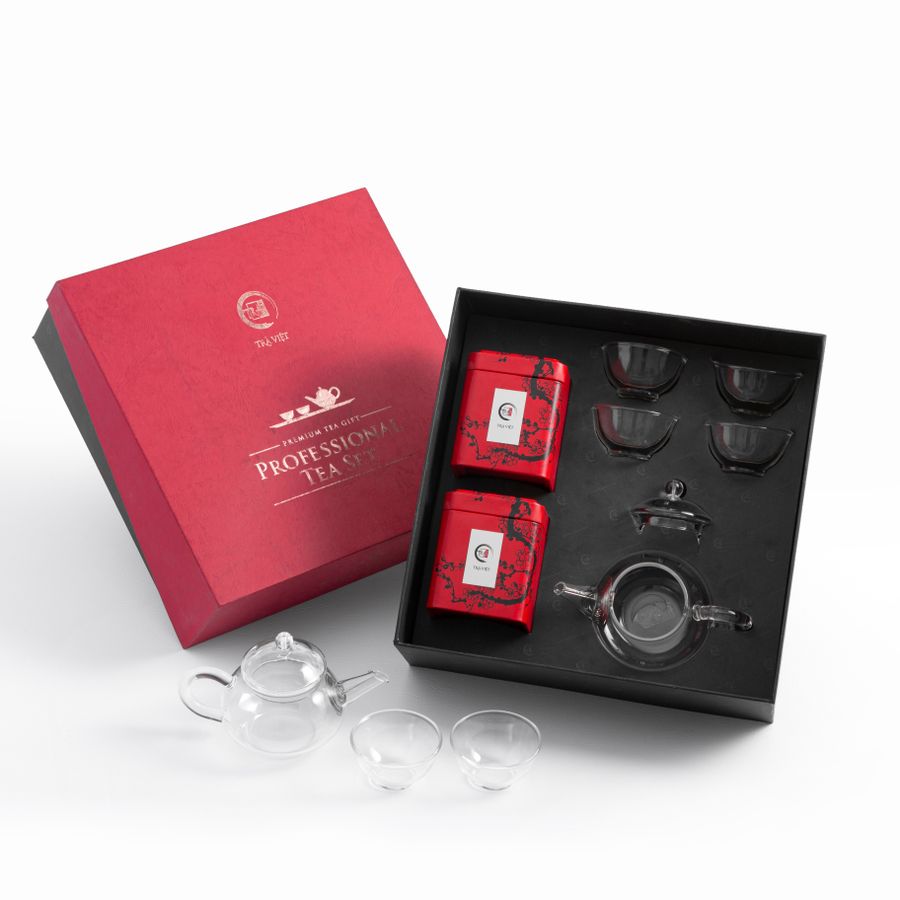 Rigid tea gift box with fitted insert tray