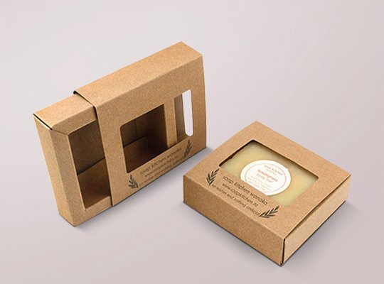 Kraft soap boxes with window cutouts