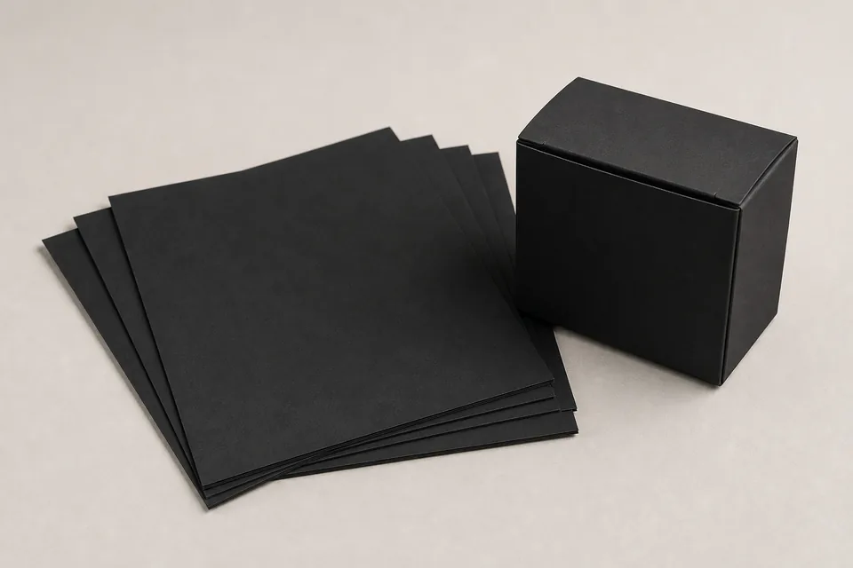 Black card paper custom packaging example