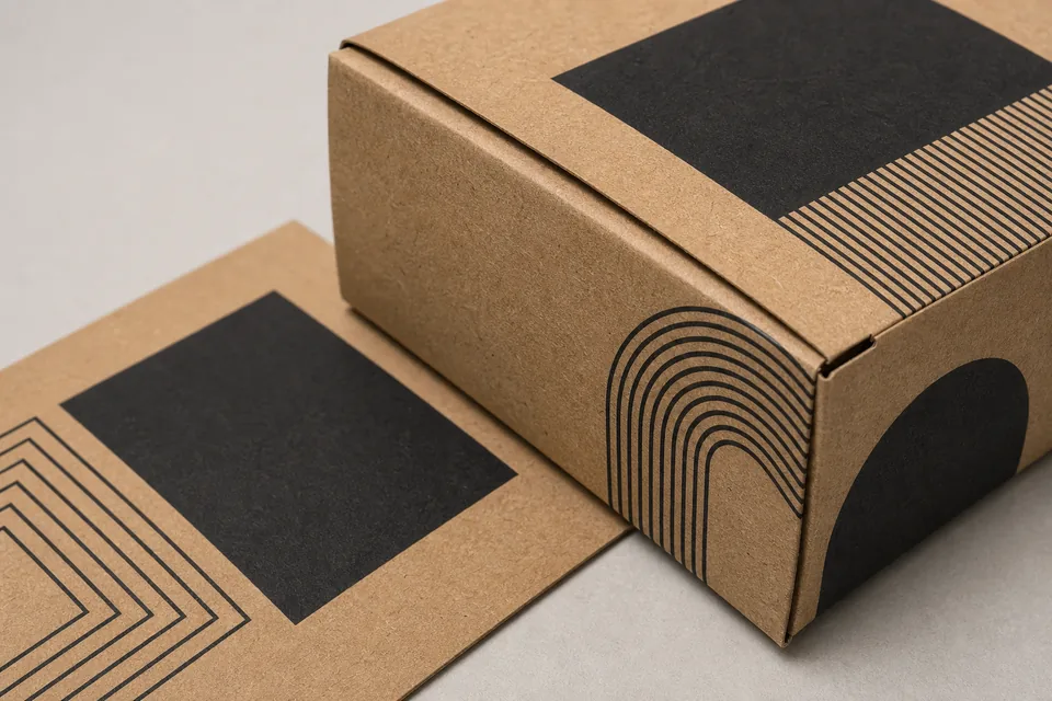 Black ink logo custom packaging example