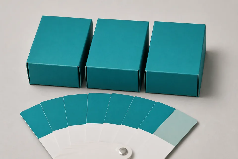 Pantone color fan deck for spot color matching in custom packaging